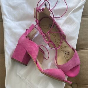 Sam Edelman Fuchsia Lace-Up Heels